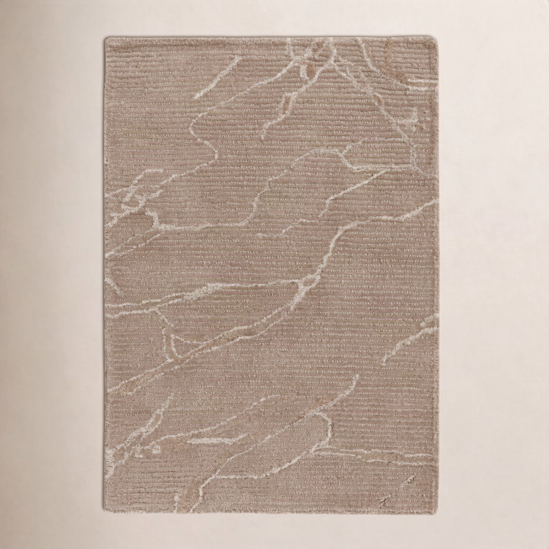 Dannie Ada Hand-Tufted Wool Abstract Area Rug, Rectangle 2' x 3', Clay