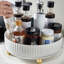Round desktop storage tray, pearl white