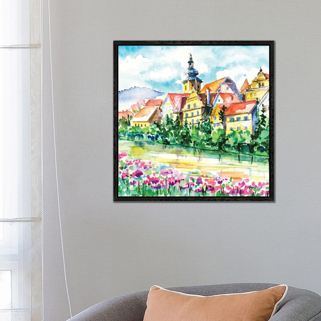 Kleinstadt von DeepGreen - Galerie-verpackte Leinwand Giclée auf Leinwand