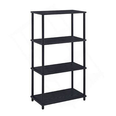 Bibliothèque noire avec 4 tablettes
