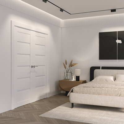 Porte standard en bois manufacturé massif lambrissé Louver
