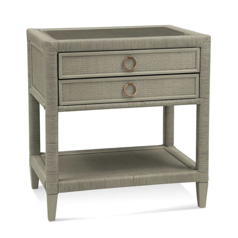 Sabal Bay 2 - Drawer Nightstand, Graystone, Satin Brass