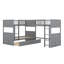 Lit superposé avec lit mezzanine attaché, avec tiroirs-1654121611