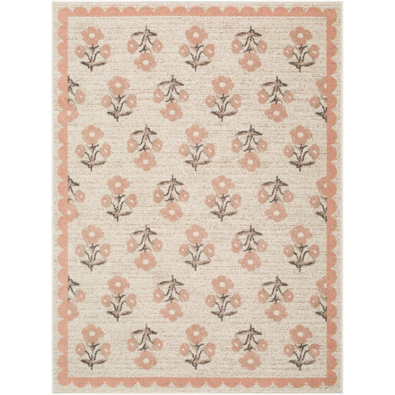 Jenni Yolo Home x Livabliss Louise Rug, Rectangle 5'3" x 7', Ivory/Light Brown/Dusty Pink/Black