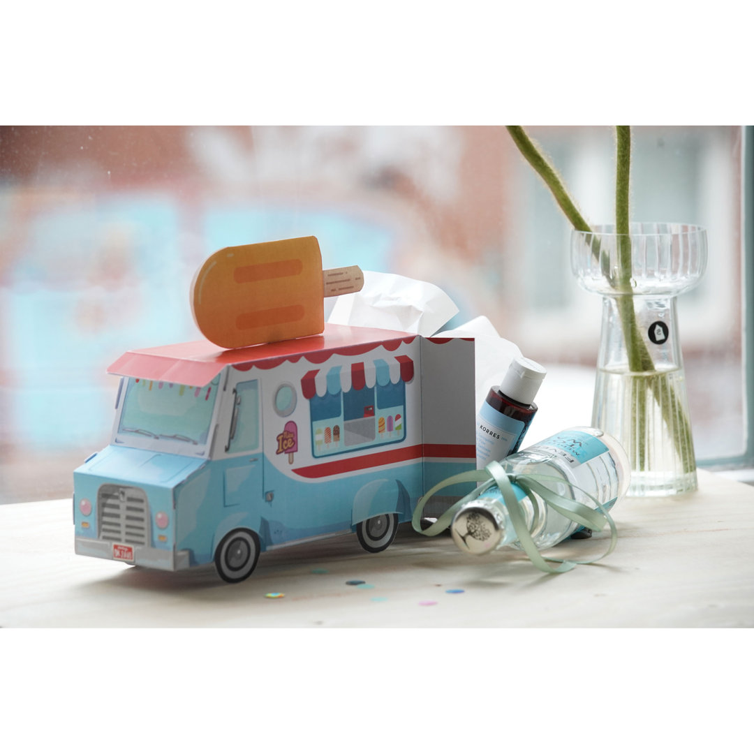 ClassicLiving Faltbare Geschenkbox Gift Food Truck, Geschenkverpackung, Papier, Blau