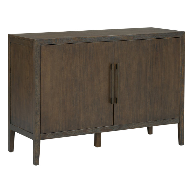 47.25-Inch Farmhouse Sideboard with Pine Veneer and 2 Doors, Dark Brown
