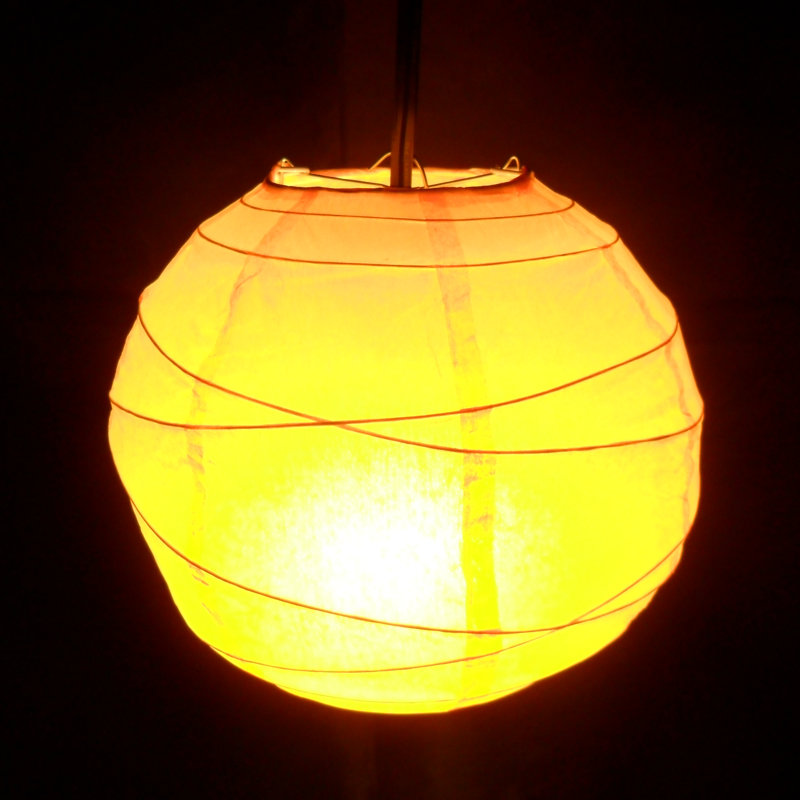 40cm H Paper Round Pendant Shade ( Clip On ), Apricot