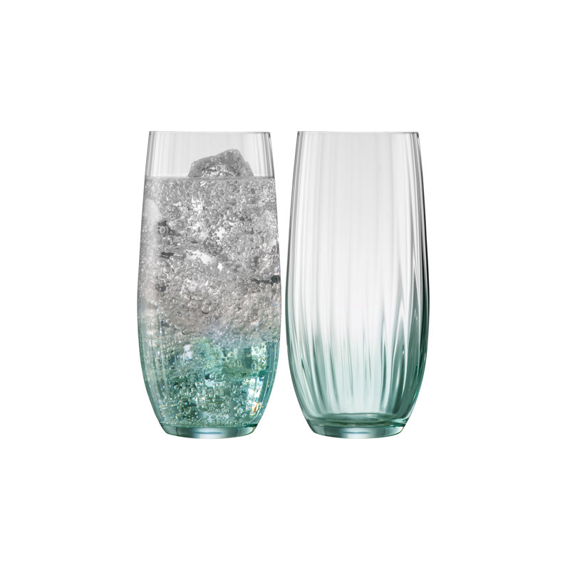 Ethridge 15oz. Hurricane Glass Set, Aqua