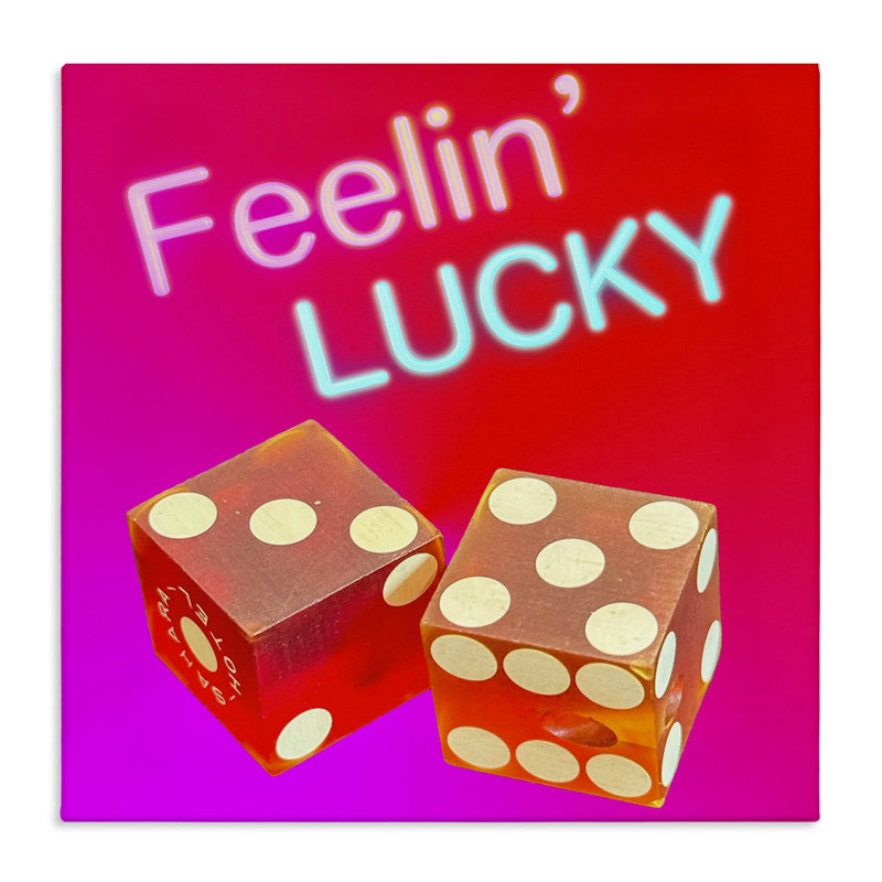 «Feelin 'Lucky with Dice», art mural sur toile par Graffi *ee Studios, H 24 po x l 24 po