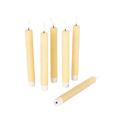 Wax Indoor and Outdoor Flameless Pillar Candles with Remote Control (Set of 6)