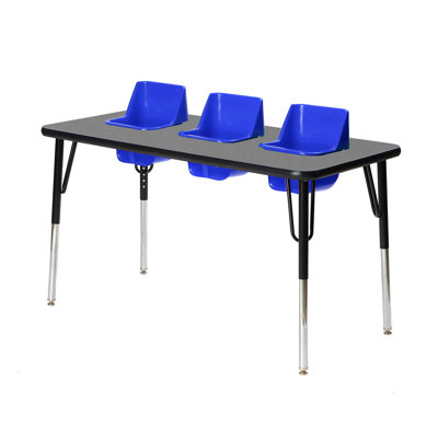 Laminate Adjustable Rectangle 3 Students Activity Table & Chairs
