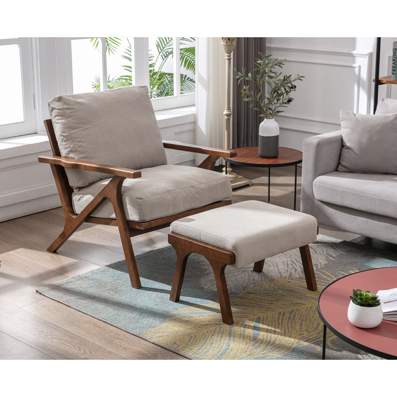 Fauteuil avec repose-pieds l 25 po Juntier, Beige