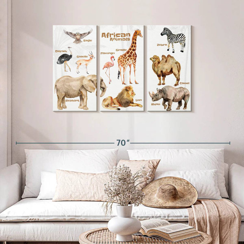 Brampt African Animals Chart, 28" H x 45" W