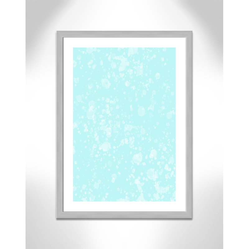 Impression sur papier de bulles fantaisistes, H 36,5 po x l 26,5 po x P 0,625 po, Encadré plat argent