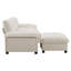 Canapé modulaire de 104 po x 60 po, en forme de L avec accoudoirs multifonctionnels, double port de charge, porte-gobelet, poches de rangement latérales, repose-pieds de rangement mobile, conception capitonnée unique, coussin moelleux, chenille, 3 couleurs-1295683640