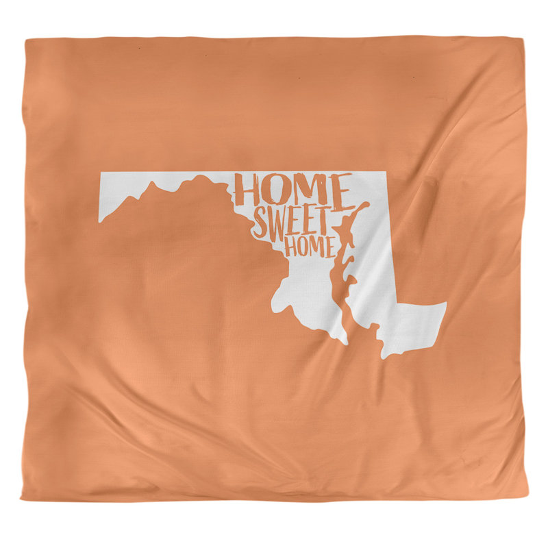 Housse de couette simple pour la maison Maryland, Microfibre, Housse de couette pour grand lit, Orange