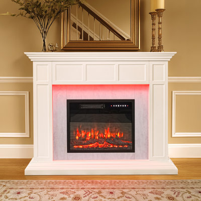 50" Electric Fireplace with Mantel, Freestanding TV Stand 