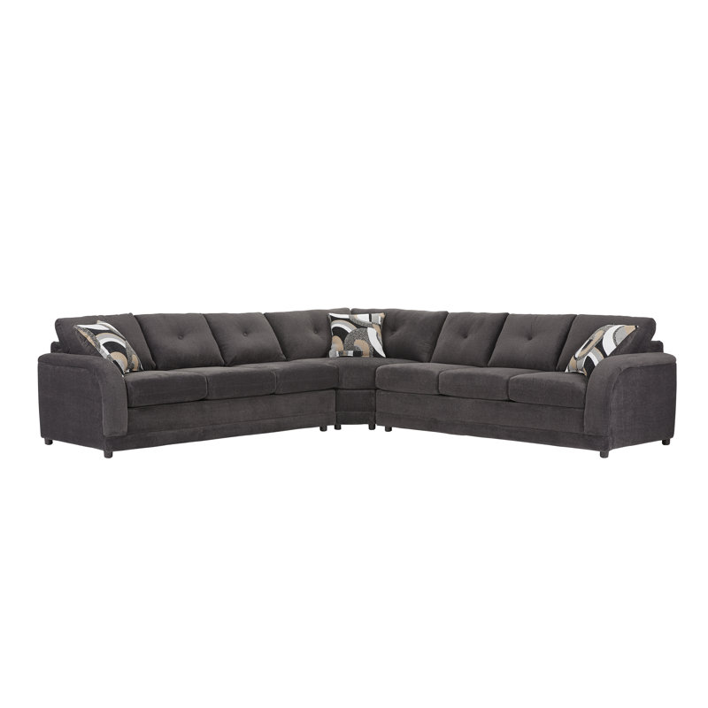 Canapé modulaire en coin 3 pièces Hughes Furniture, Polyester croiseur terrestre