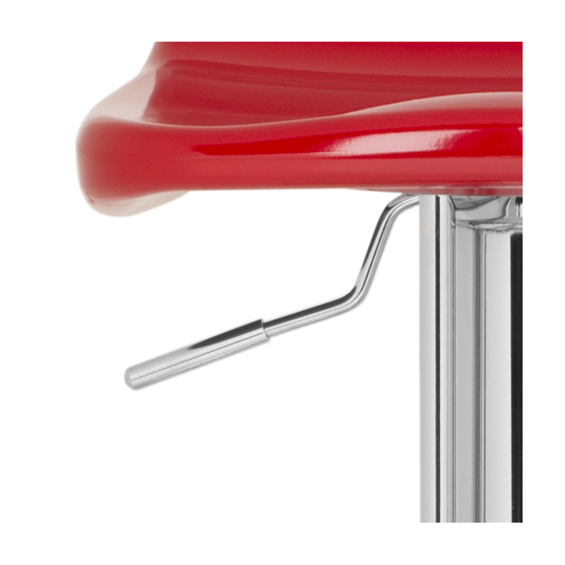 Arub Swivel Adjustable Height Counter Stool with Metal Frame, Red