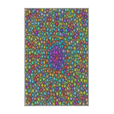 Vert à pois/Tapis décoratif bleu
