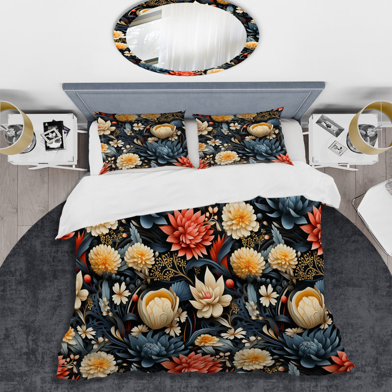 Ensemble de housse de couette Mystic Forest Plants, Housse de couette simple + 1 taie décorative stan