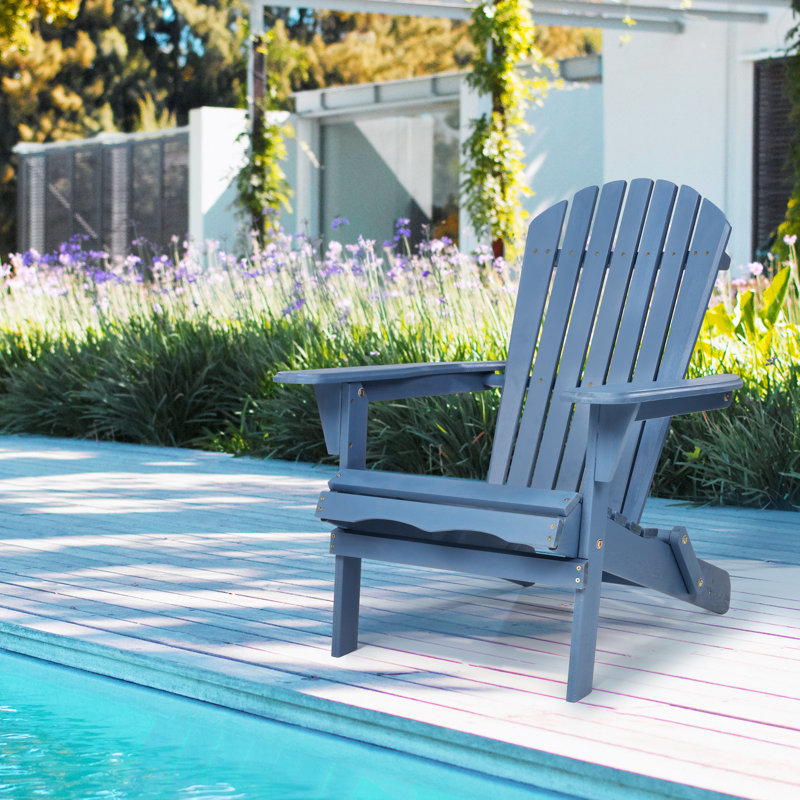 Gaimo Foldable Outdoor Adirondack Chair, Dark Blue