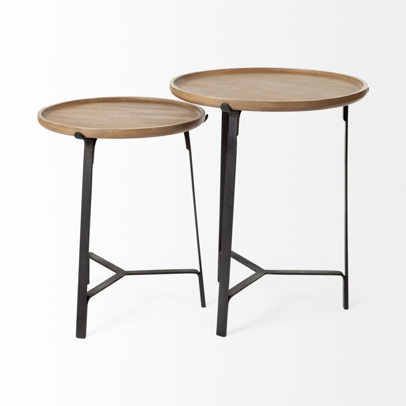 Solid Wood Nesting End Table