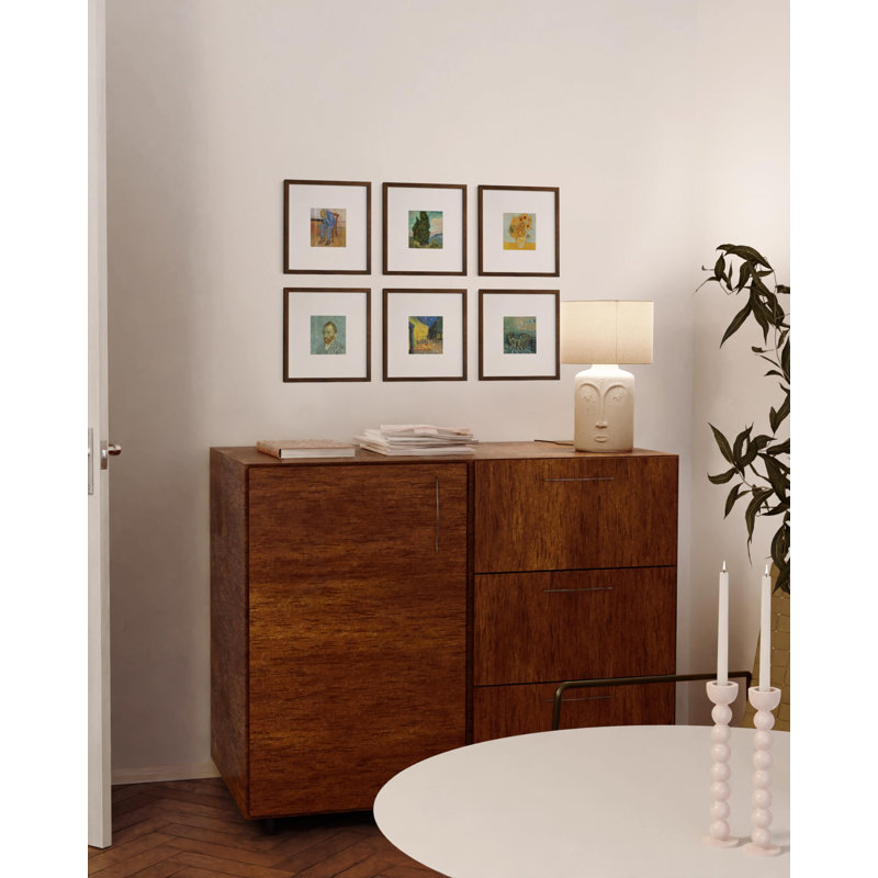 Ensemble de 15 cadres carrés Haus et Hues, Noyer, L 10 po x H 10 po