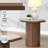 Travertine Top & Walnut End Table
