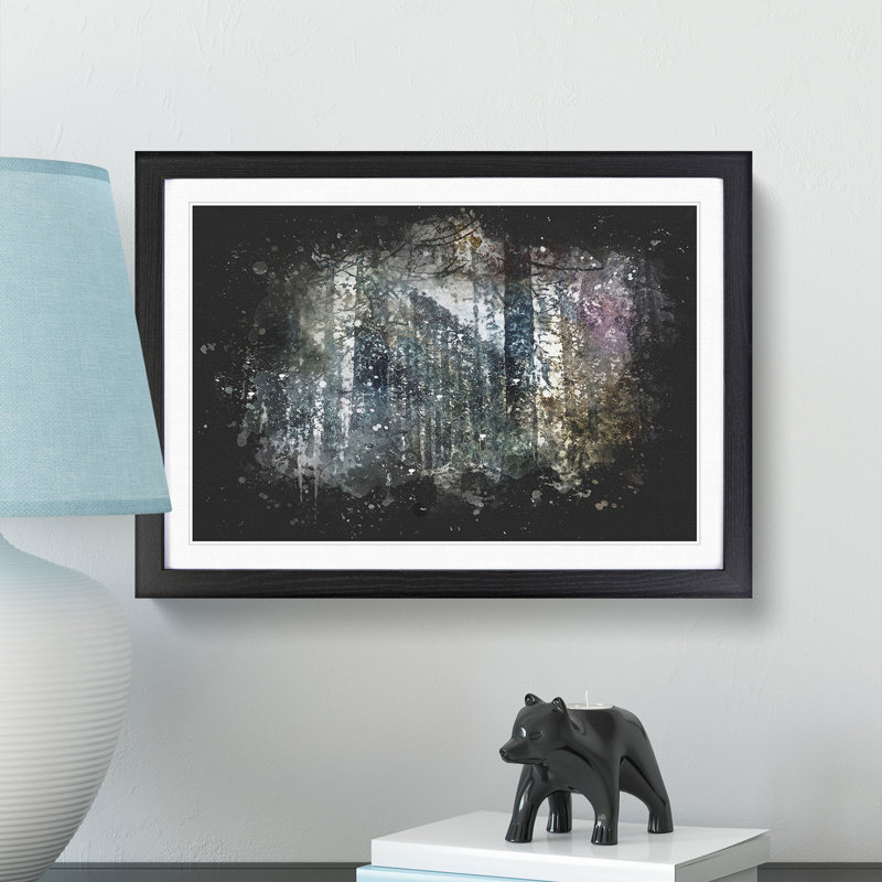 Colourful Forest - Framed Print, 24cm H x 33cm W x 2cm D, Black Framed