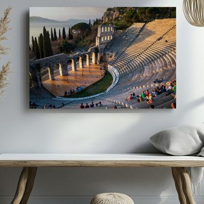 Reproduction d'art sur toile, "Amphithéâtre antique", son siège en pierre à niveaux disposés dans un art mural