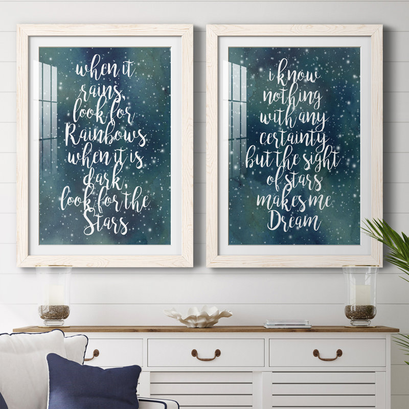 Galaxy Quote I Premium encadré mat - prêt à être accroché, Blanc, H 43,5 po x l 31,5 po x P 1 po