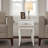 Reva Small White Victorian Nightstand End Table with Storage