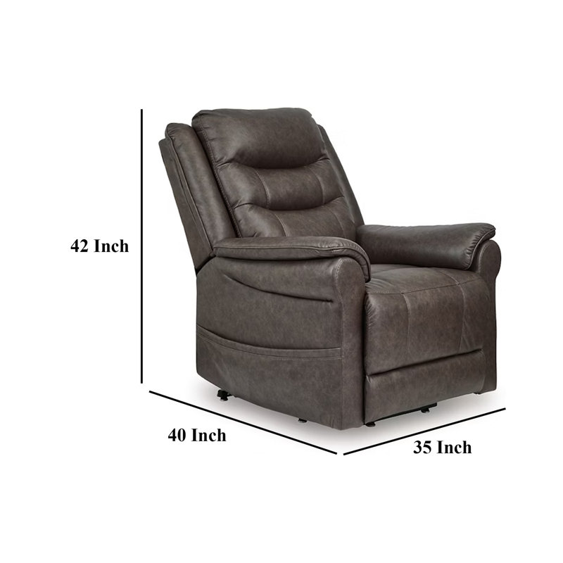Fauteuil inclinable Otim, 35 po, massage thermique, similicuir Otim, Brun