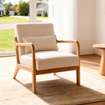 Fauteuil Mid-Century moderne avec coussin lombaire amovible