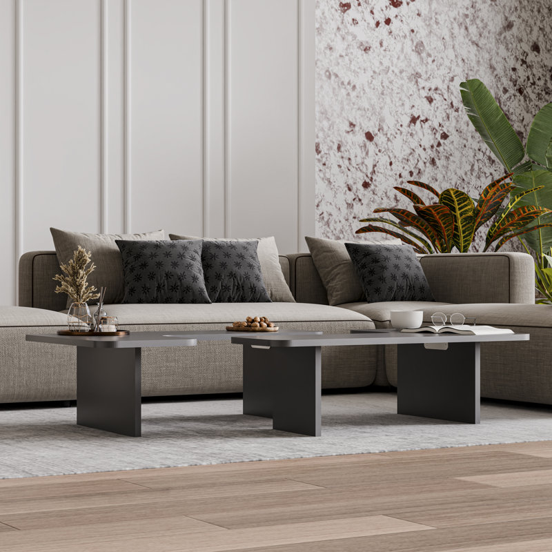Toro 2 Pieces of Coffee Table, Black