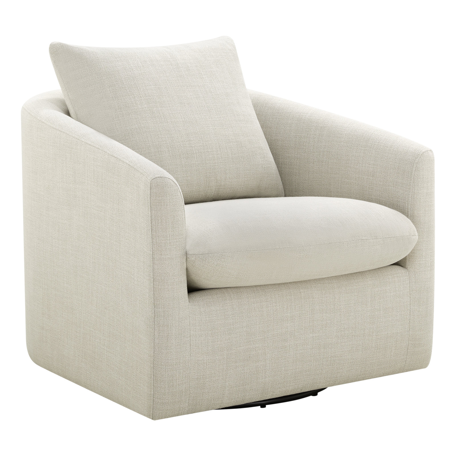 Menta Upholstered Swivel Accent Chair, Effie Linen Performance Linen