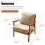 Chaise d'appoint confortable avec structure en bois massif, style moderne pour les salons et les chambres