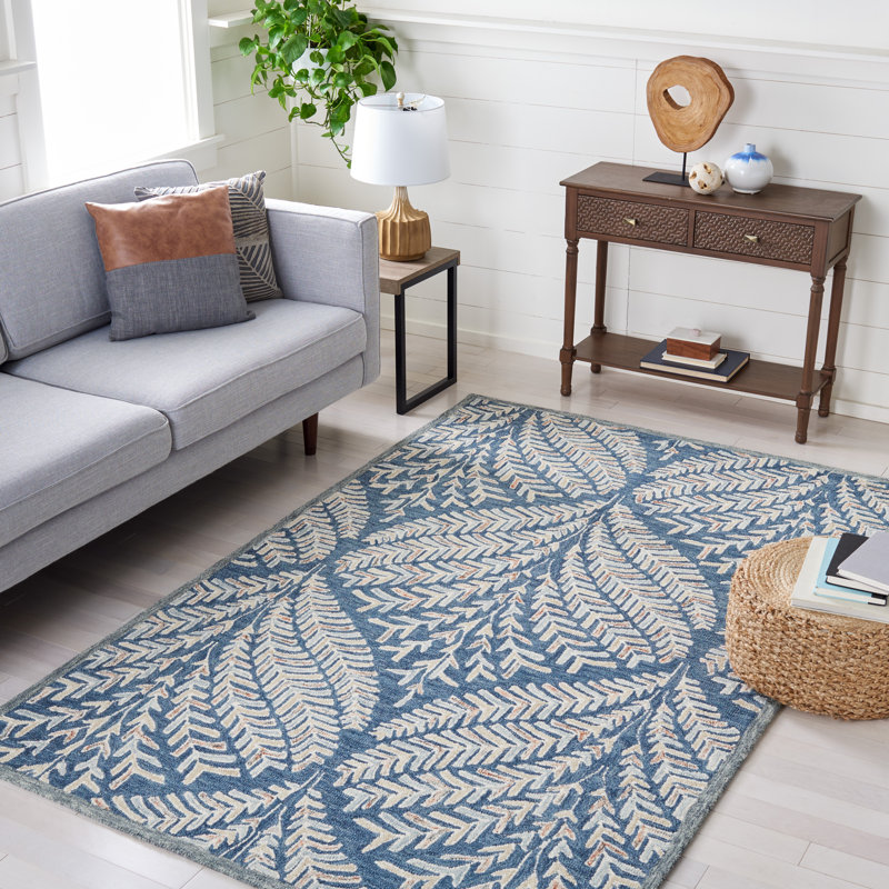 Chaithra Hand Tufted Wool Floral Rug, Rectangle 8' x 10'