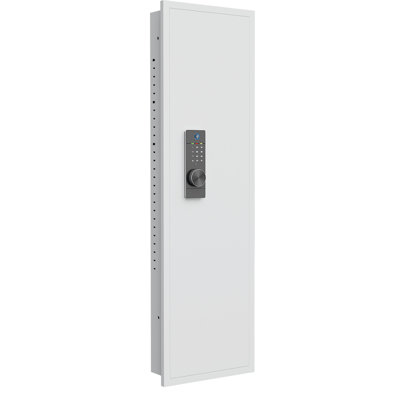 53.15" Wall Safe Between The Studs, Biometric Fingerprint Hidden Safe With Dual Alarm System And Silent Mode, Wall Gun Safe With 3 Adjustable Shelves And Magnetic Slot(fingerprint)