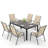 6 - Person Outdoor Patio Dining Set, 59.1'' Hdpe Dining Table & Stackable Chairs , All Weather Dining Set For Lawn, Garden, Backyard-126090379-126090378-126090382