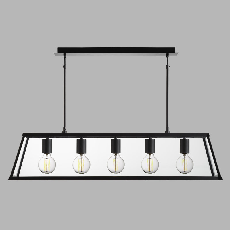 Luminaire suspendu linéaire à 5 lumières pour îlot de cuisine Jasper