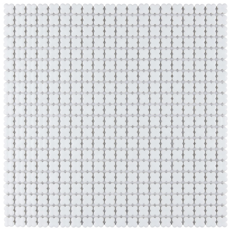 Fioretti Glossy Blanco 12" x 12" Ceramic Mosaic Tile