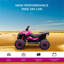 Ride-On Cars avec Pp rose et métal, éclairage DEL et cadre en métal pour l'extérieur, 32,7 po x 20,9 po x 21,9 po