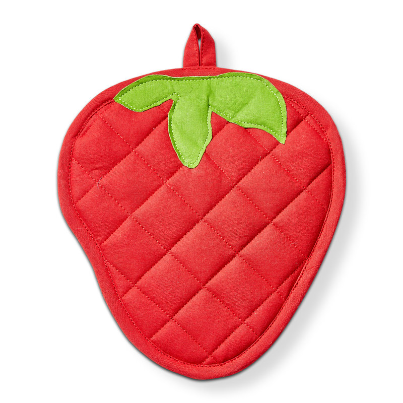 Strawberry Potholder Trivet Red Multi Cotton Everyday