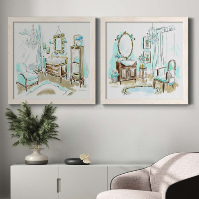 " Blue Opulence I " 2 Piece Art Color Photography Painting