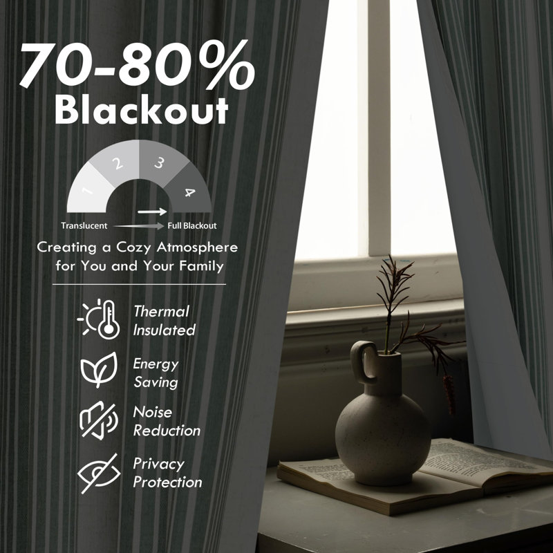 Blackout Curtain, loden green, 132cm Width x 213cm Drop