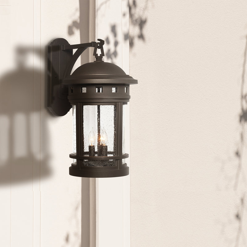 Lisette 1 - Bulb Outdoor Wall Lantern, Oil Rubbed Bronze, 20" H x 11" W x 9.75'' D, Seedy
