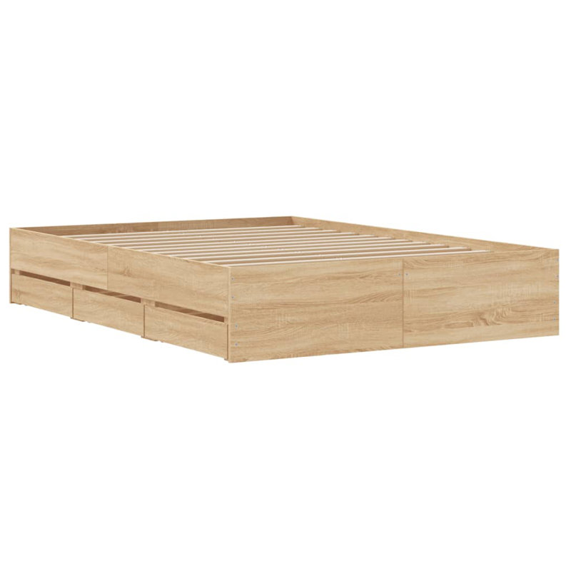 Normia Bed, Small Double ( 120 x 190 cm), Sonoma Oak