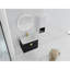 Armoire de salle de bain moderne avec cuve en céramique et tablette latérale - aspect évier blanc 28 po